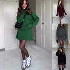 Women's 2 Piece Knitted Sweater And Short Skirt Set