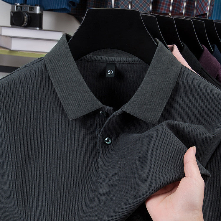 Men's Mercerized Polo Collar Short Sleeve T-Shirt