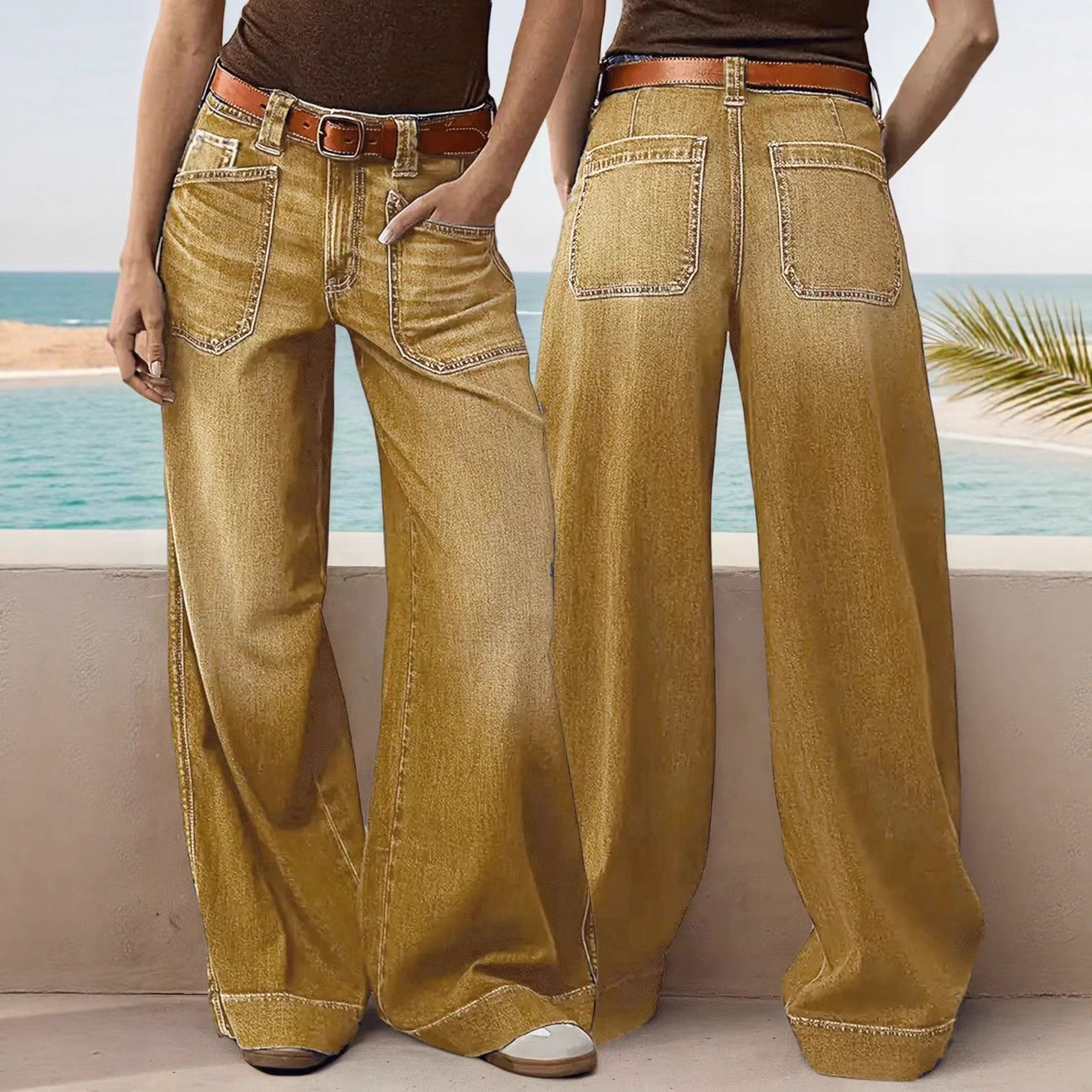 Women's Loose Wide-leg Straight Jeans