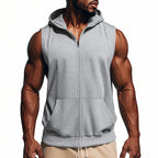 Men's Sports Training Zip-Up Sleeveless Vest