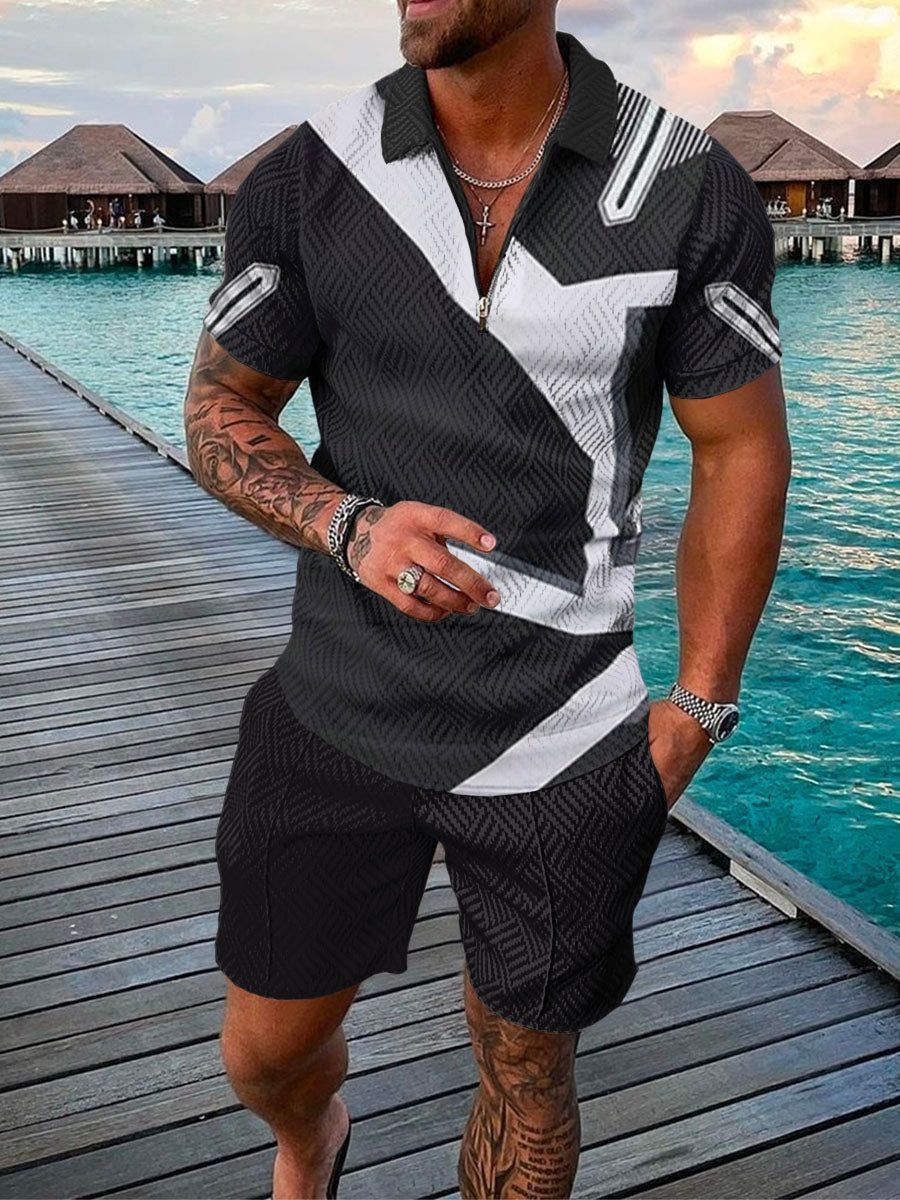 Men's 140 Mesh Icy Cool Polo Shirt And Short Set