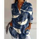 Women's Relaxed Botanical And Geometric Shirts