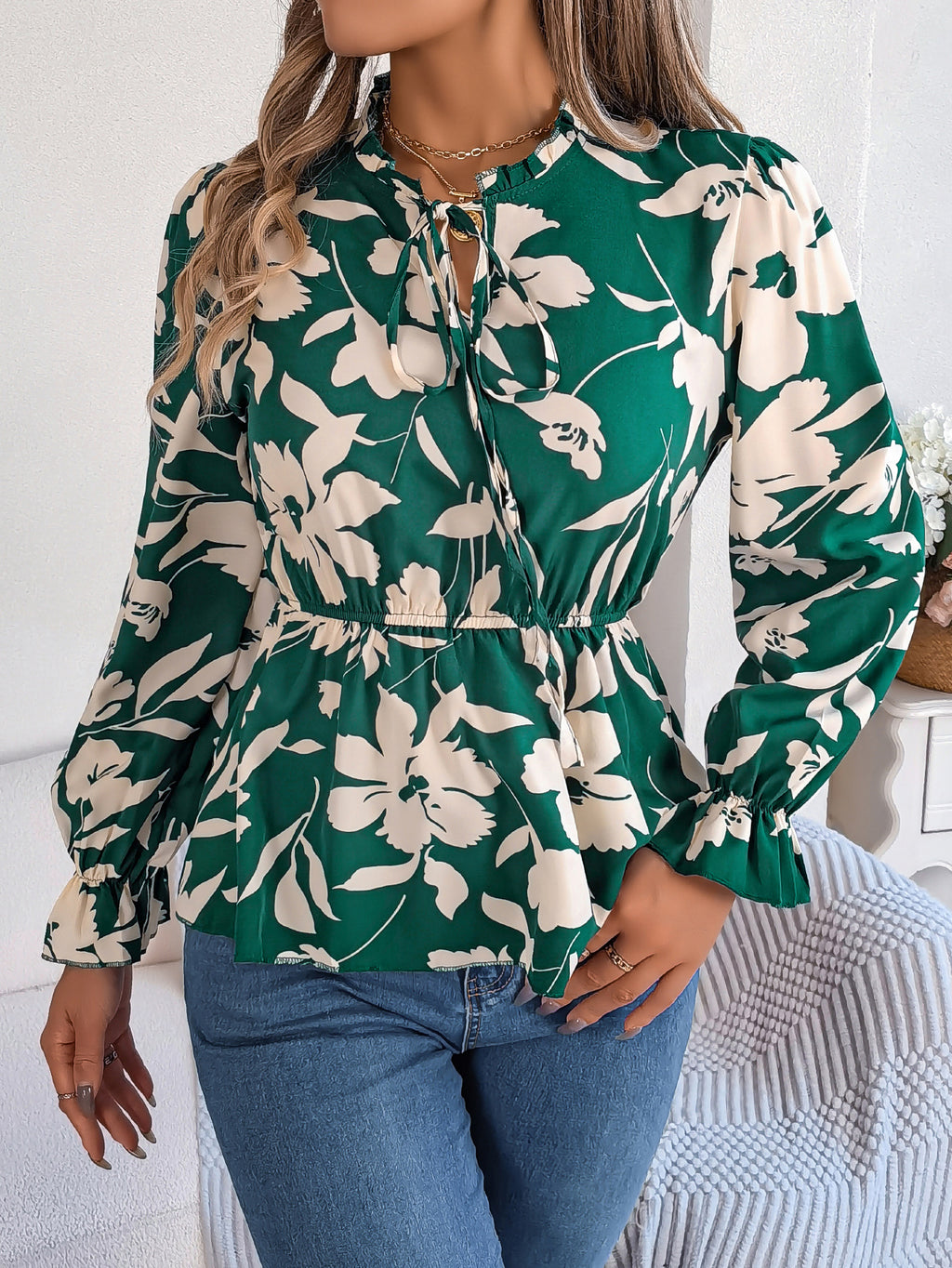 Women's Floral Long Sleeve Top