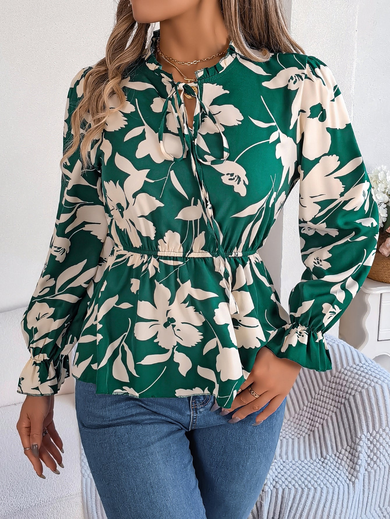 Women's Floral Long Sleeve Top