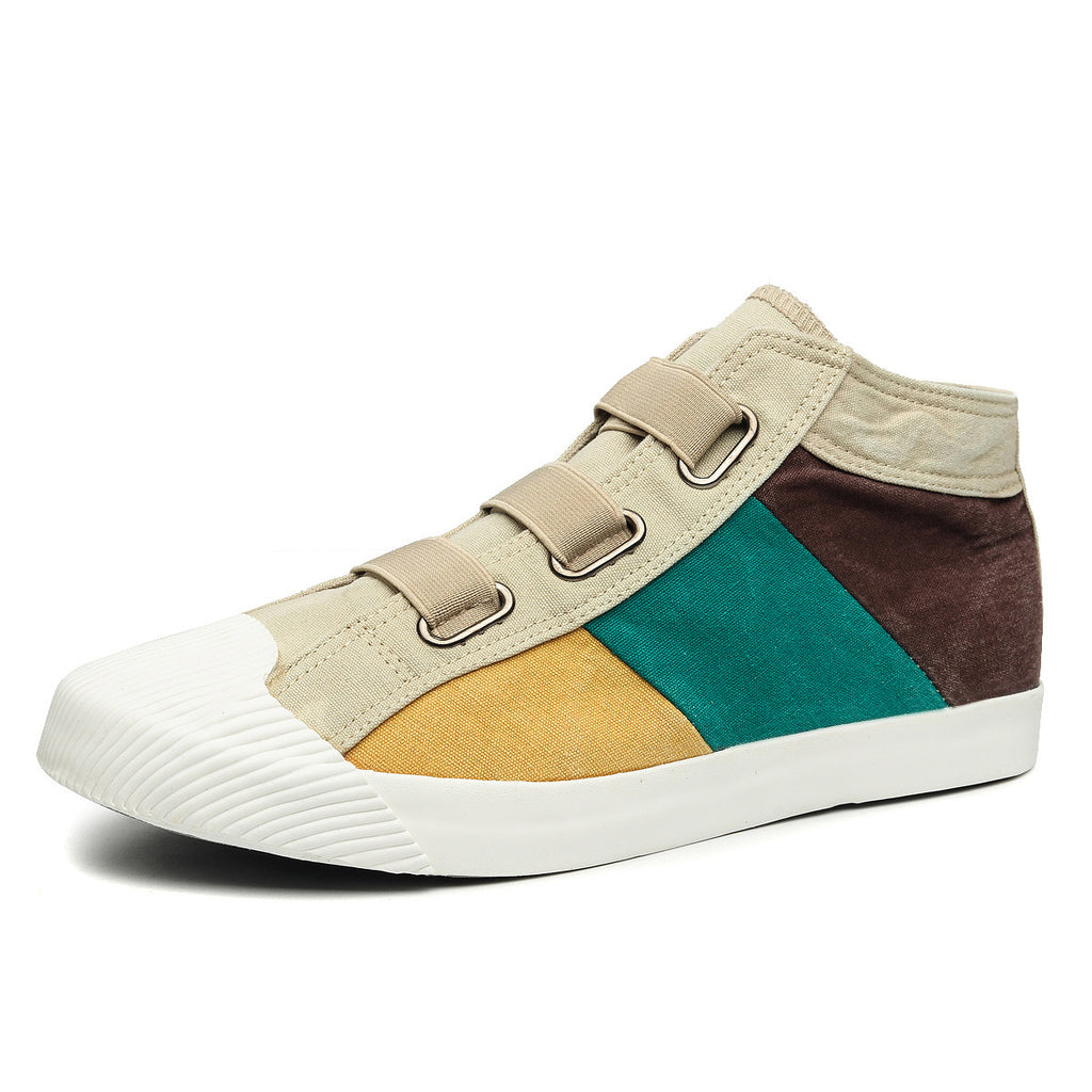 Worn Out Color Blocking Casual Shoes