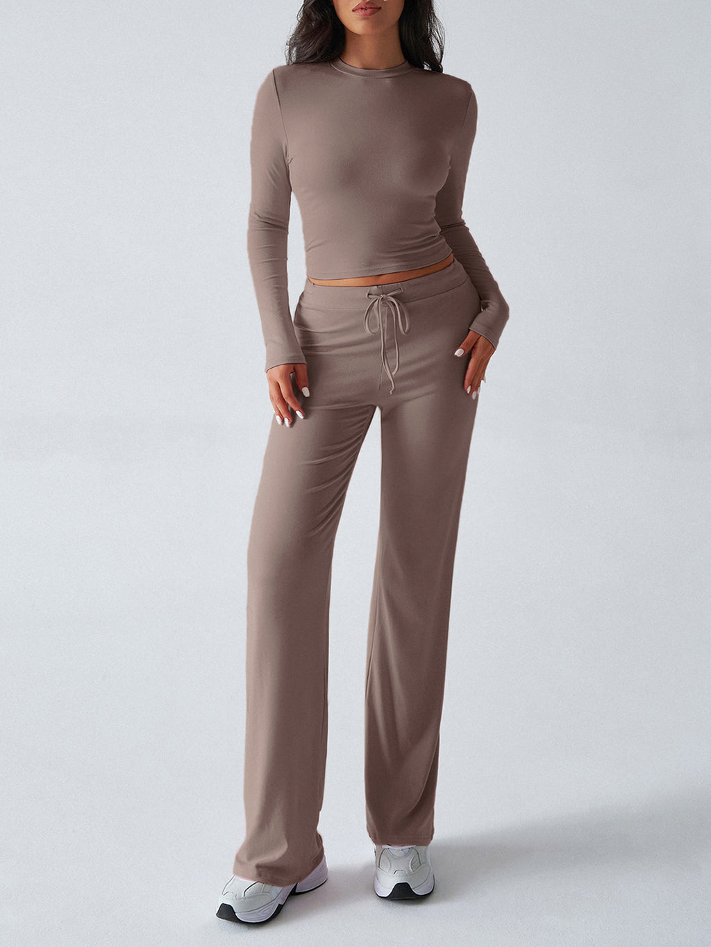 Women's Long-Sleeved Viscose 2 Piece Yoga Suit