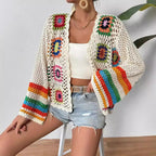 Women's Plaid Crocheted Handmade Top