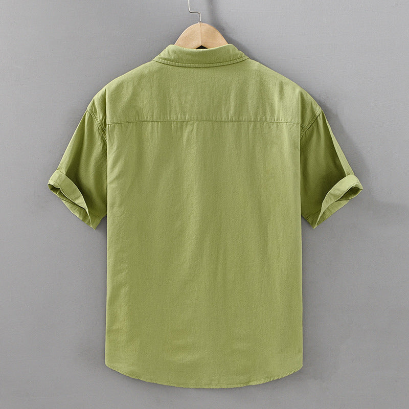 Men's Short-sleeved Cotton Shirt