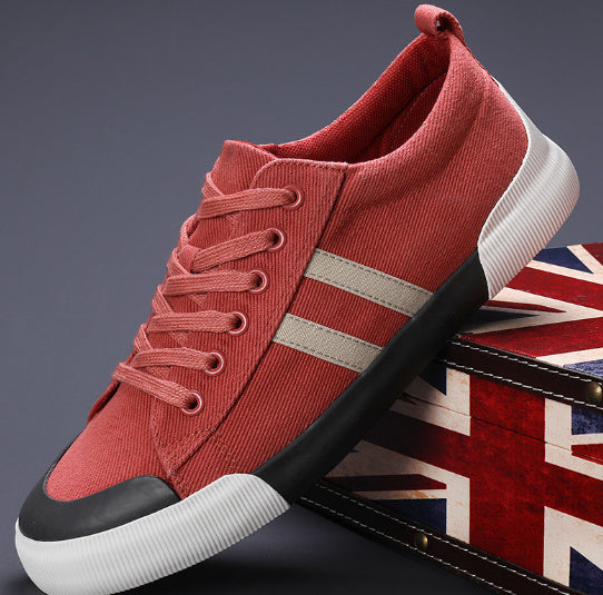 Autumn Men's Shoes New Breathable Canvas Shoes Korean Style Versatile Casual Low-top Flat