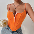 Women's Spaghetti Crop Corset Camisole Vest