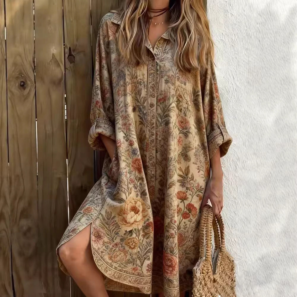 Women's Printed Shirt Dress