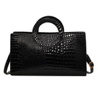Women's Rectangle Crocodile Textured Handbag