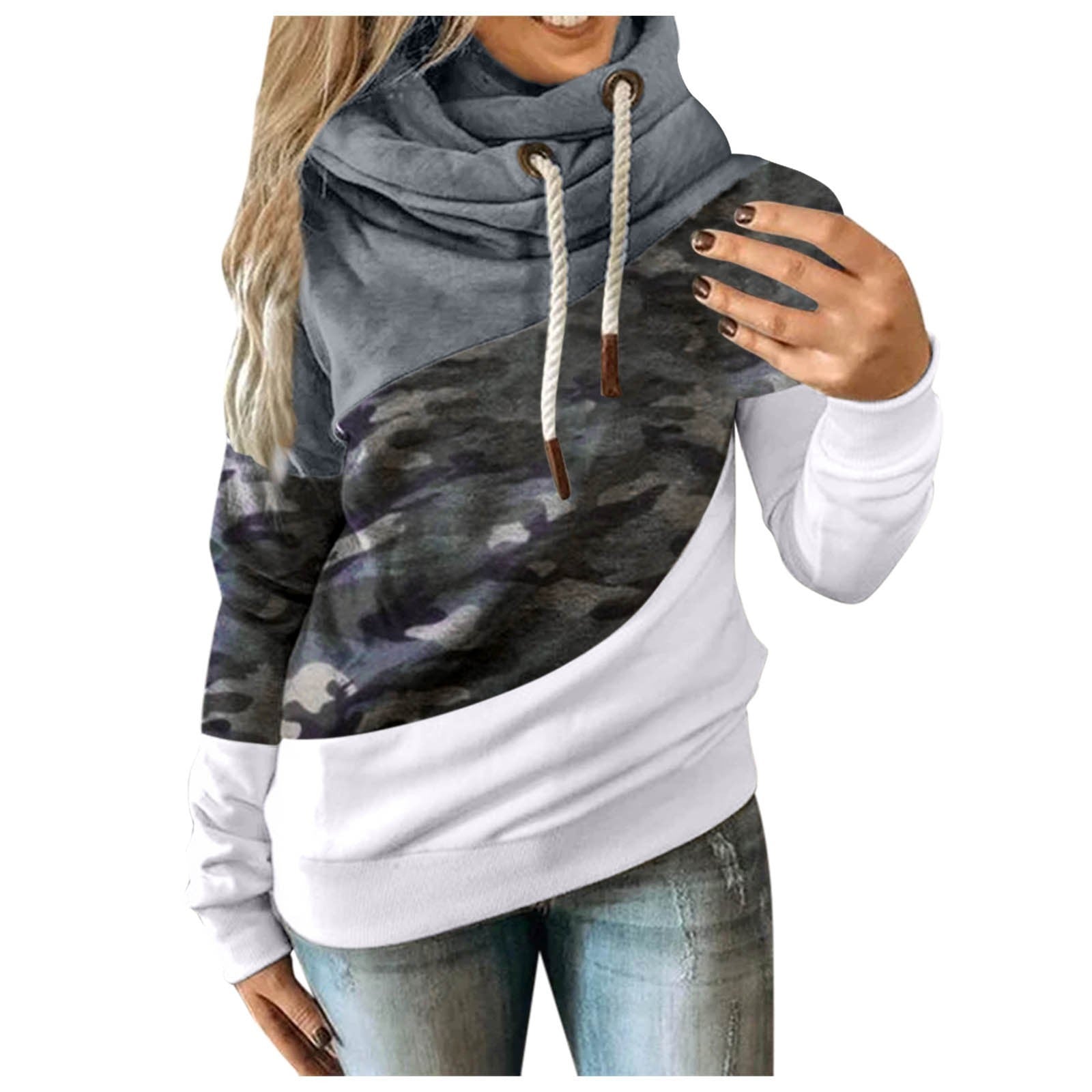 Women's Tri Patterned Hoodie
