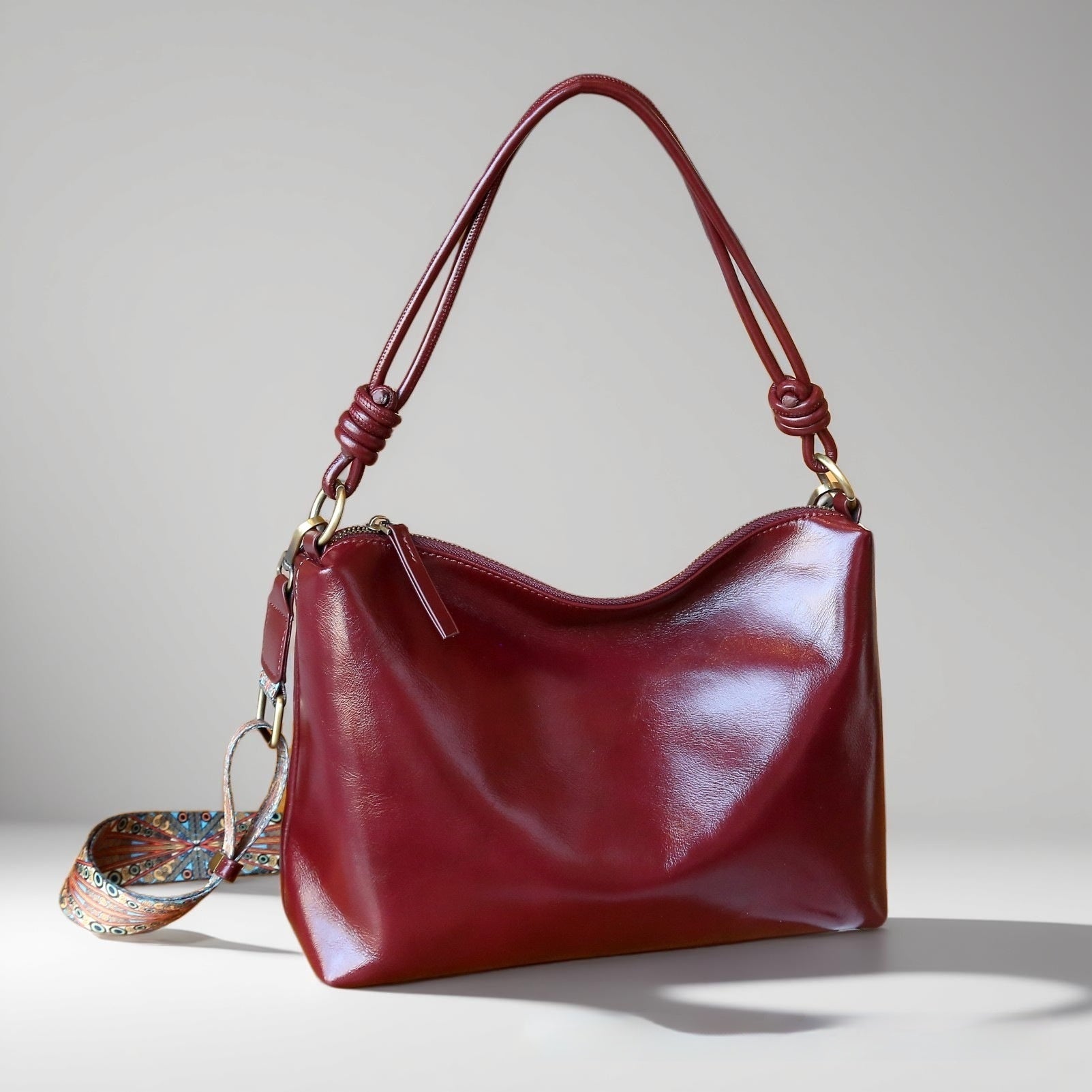 Women's Genuine Leather Double Strapped Bag