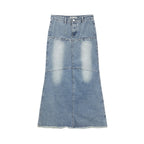 Women's Faded Denim Skirt