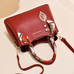 Women's Scarfed Single Shoulder Crossbody Handbag