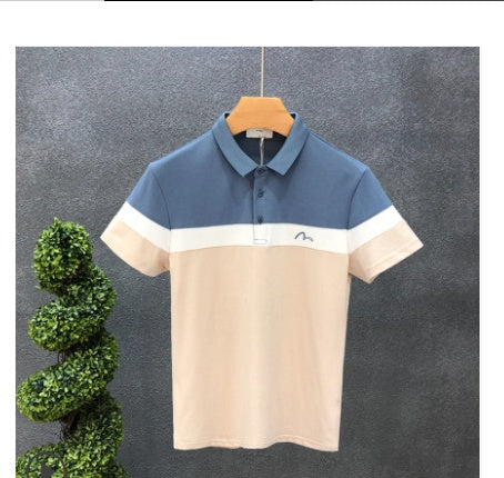 Men's Slim Lapel Contrast Color Polo