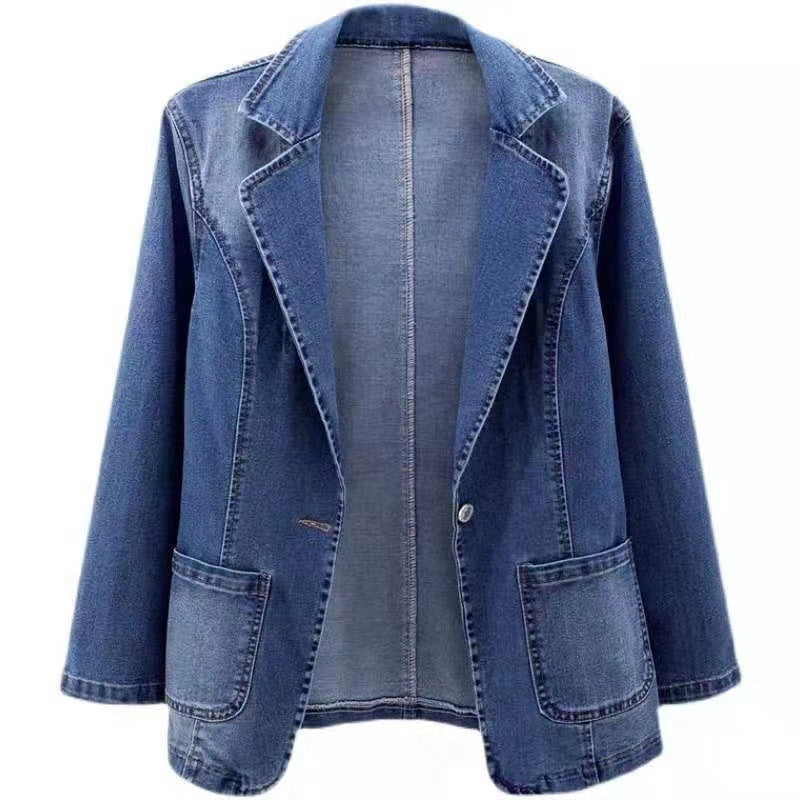 Women's Single Buttoned Denim Coat