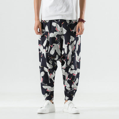 Men's Cotton And Linen Harem Lantern Pants