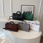Women's Rectangle Crocodile Textured Handbag