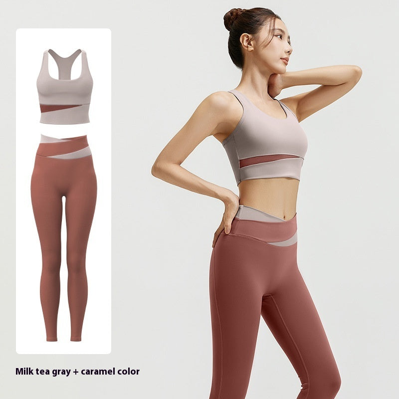 Women's Shockproof Supportive Belly Contracting 2 Piece Yoga Set