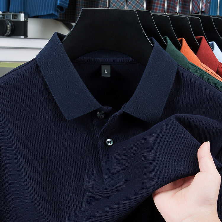 Men's Mercerized Polo Collar Short Sleeve T-Shirt