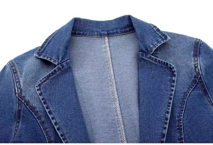 Women's Single Buttoned Denim Coat
