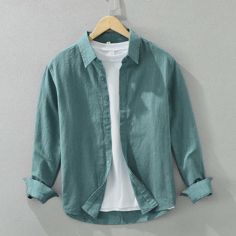 Men's Long Sleeve Casual Linen Blend Japanese Shirt
