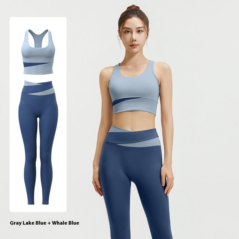 Women's Shockproof Supportive Belly Contracting 2 Piece Yoga Set