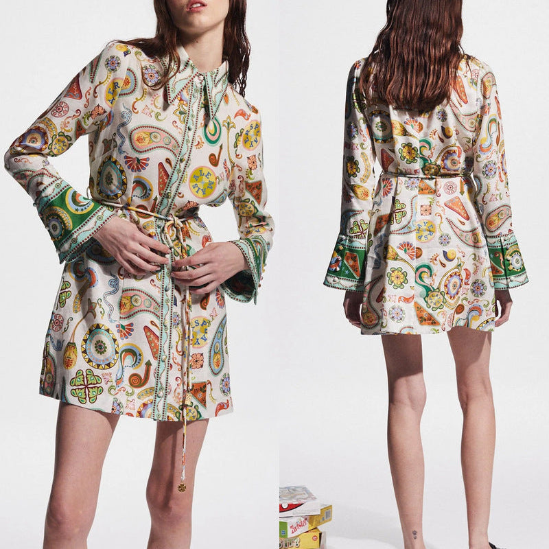 Women's Muraled Linen Dress