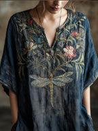 Women's Vintage Medieval V-Neck Short-Sleeve Top