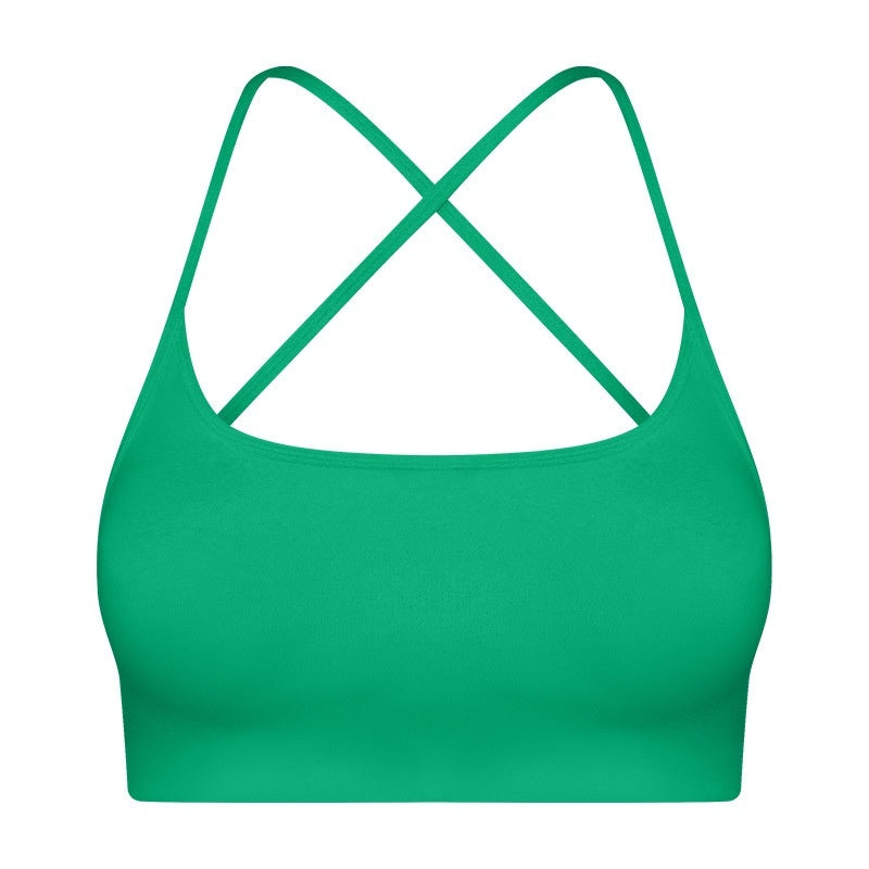 Women's Thin Strapped Chest Padded Shockproof Yoga Bra