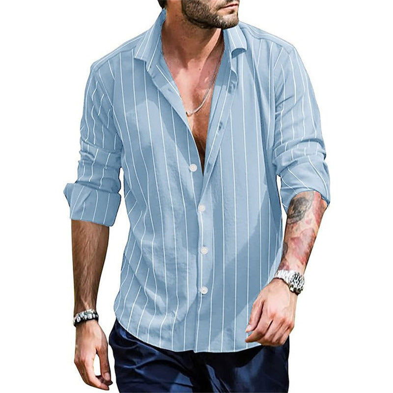 Men's Striped Long Sleeve Shirt
