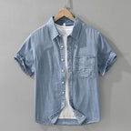 Japanese-style Retro Denim Short Sleeve Shirt