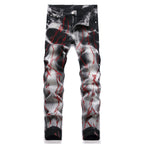 Men's Colored Ripped Patchwork Jeans