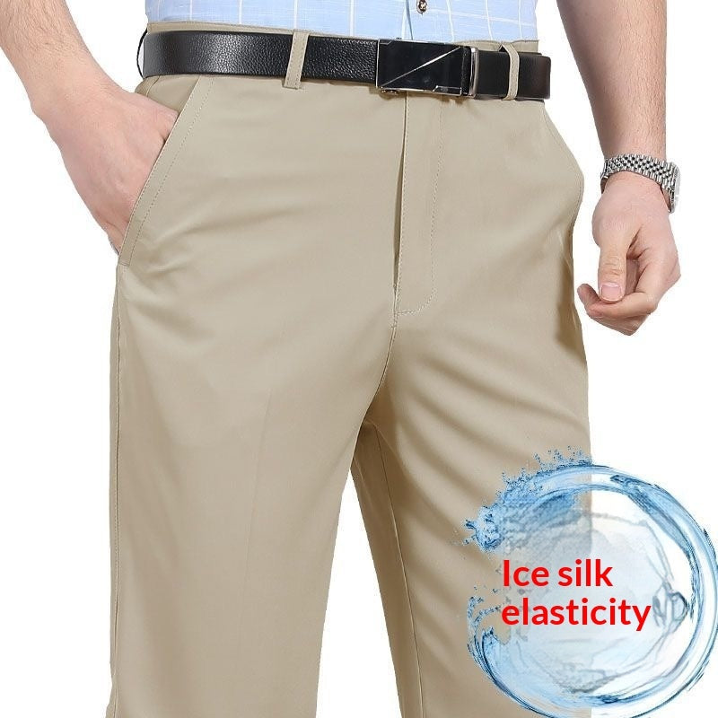 Men's Casual Solid Loose Straight-leg Pants
