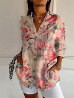Women's Relaxed Botanical And Geometric Shirts
