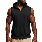 Men's Sports Training Zip-Up Sleeveless Vest