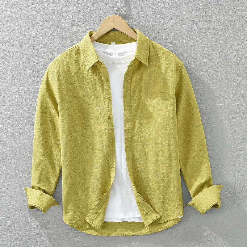 Men's Long Sleeve Casual Linen Blend Japanese Shirt