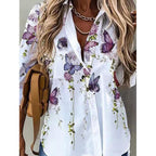 Women's Botanical And Abstract Long Sleeve Shirt