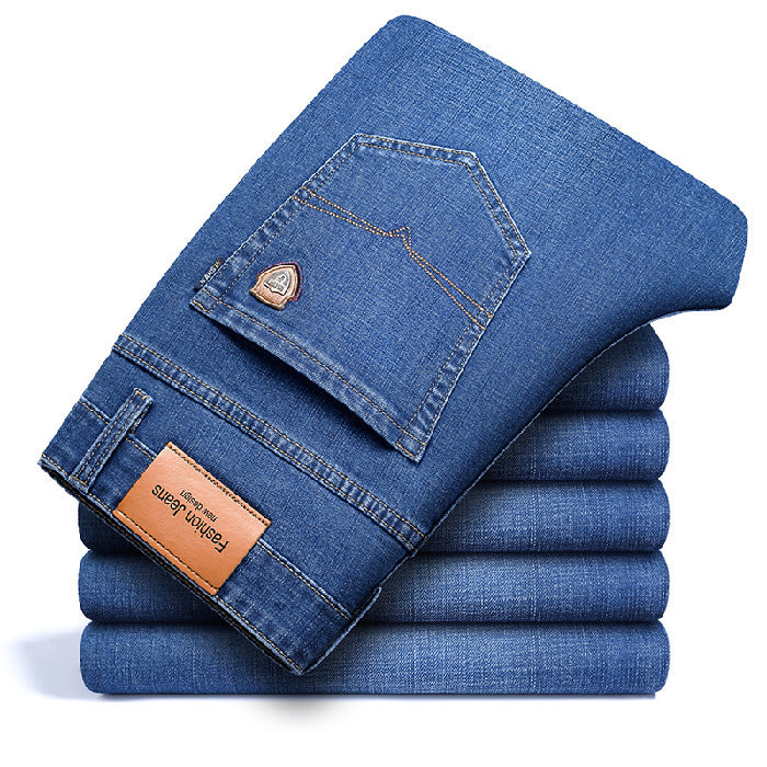 Men's Straight Fit Elastic Jeans
