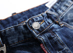 Men's Ripped Faded Paint Splatter Jeans