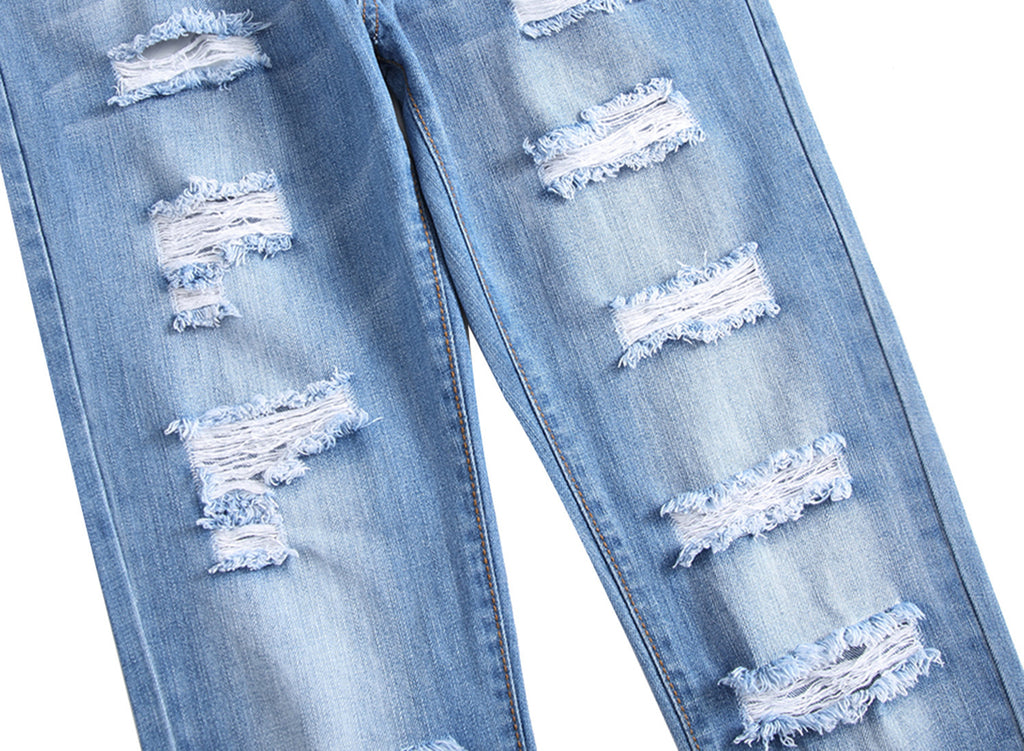 Men's Ripped Straight Jeans
