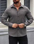Men's Solid Color Long Sleeve Shirt