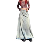 Women's Washed Distressed Denim Skirt
