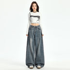 Women's American-style Retro Loose Wide-leg Jeans