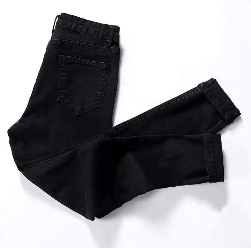 Women's High Waist Stretch Velvet Winter Jeans