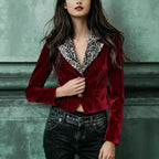 Womens Leopard-print Cropped Jacket