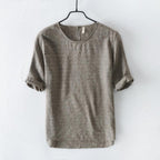 Men's Linen-Cotton Blend Breathable Short-Sleeved T-Shirt