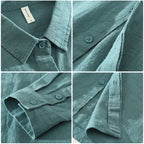 Men's Long Sleeve Casual Linen Blend Japanese Shirt